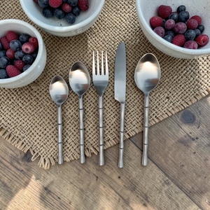Minimalist Metal Cutlery Set <b>Mirror</b> Finish Long Handle Durable Travel Spoon Fork Knife - Product Image 3