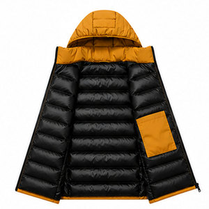 Gilet d'hiver pour homme avec logo personnalisé, veste sans manches matelassée élégante avec col haut, design léger et chaud pour un style décontracté - Product Image 5