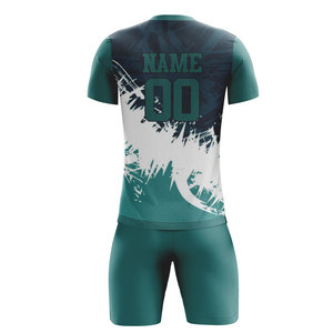 Conjunto de Camiseta de Fútbol Sublimada para Hombre, Verde con Estampado Blanco, Absorbe la Humedad, Manga Corta, Corte Atlético, Uniforme para Todas las Temporadas - Product Image 2