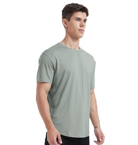 เสื้อยืดผู้ชายสีพื้น แขนสั้น คอกลม ผ้าคอตตอนเจอร์ซีย์ ทรงปกติ สวมใส่สบาย ระบายอากาศได้ดี เสื้อยืดสีพื้น - Product Image 4