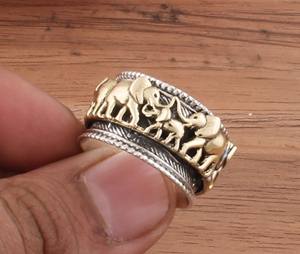 แหวนหมุนรูปช้างนำโชค เงินแท้ 925 เครื่องประดับสไตล์โบฮีเมียน รูปสัตว์ ของแท้ รับรองนำโชค ของขวัญแต่งงานสำหรับผู้หญิง เสริมพลังจิตวิญญาณ - Product Image 3