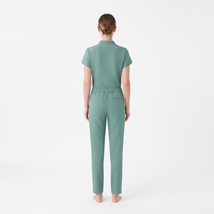 Ensemble de blouses et pantalons pour femmes Hawk Eye, vert, manches courtes, uniformes d'hôpital avec poches, tissu polyester tissé - Product Image 6