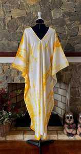 <b>Plus</b> <b>Size</b> Japanese Shibori Tie Dye Rayon <b>Kaftan</b> <b>Dress</b> Relaxed Fit Flowy Women Resort Wear - Product Image 6