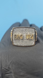 Anillo con Nombre Personalizado con Diamantes Cultivados en Laboratorio de 14K, Anillo Chapado en Oro de 14K sobre Plata de Ley, Anillo de Diamantes Hip Hop de Plata 925 - Product Image 2