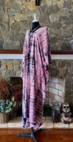 Robe caftan maxi en rayonne teinte à la main, éco-responsable, coupe régulière, style bohème, pour femmes grandes tailles