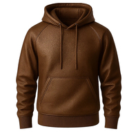 Sweat à capuche unisexe d'hiver OEM de haute qualité avec logo personnalisé, 100 % cuir, coupe classique, impression numérique, teinture unie, style vintage pour homme