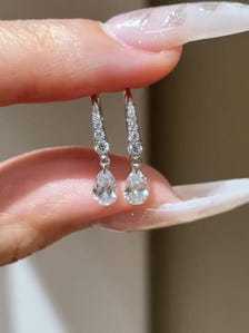 Total 2.00 CT Pear Cut Lab Grown <b>Diamond</b> Drop <b>Earrings</b> 14K White Gold E VS1 IGI Certified Creality Bridal <b>Dangle</b> <b>Earrings</b> , hoop - Product Image 2