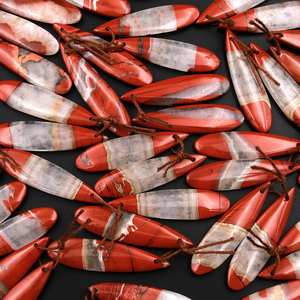 Boucles d'oreilles en pierre de jaspe rouge naturelle, bijoux en pierres précieuses faits à la main, vente en gros, accessoires de mode pour femmes - Product Image 5