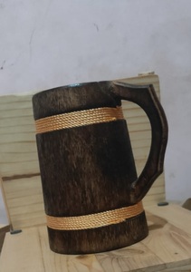 Eco-Friendly Polished Wooden Viking <b>Mug</b> with Hand Carved Engraving and Animal Design-Valentine's Day & Halloween Gift - Product Image 3