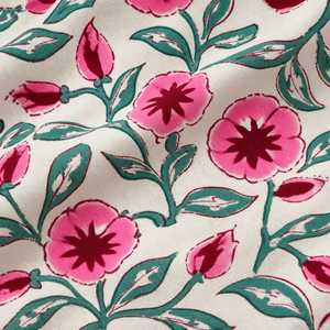 Tissu Popeline Peignée 100% Coton à Motif Floral Botanique, Tissé, 100 GSM, Poids Moyen, Largeur 53/54 pouces, pour Vêtements de Filles et Décoration Intérieure - Product Image 3