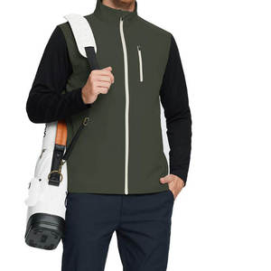 Gilet Softshell Homme Décontracté Léger Sans Manches Entièrement Zippé Coupe-Vent pour Randonnée Voyage Utilitaire avec Poche Poitrine - Product Image 3