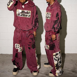 Ropa Deportiva al por Mayor para Hombre, 100% Algodón de Alto Gramaje, con Logotipo Personalizado Impreso, 'Powder Puff', Cremallera Completa, Transpirable, Diseño de Cintura Alta - Product Image 1