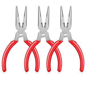 3 Pcs Stainless Steel <b>Needle</b> Nose Pliers 5 Inch Long Nose Side Cutter Spring Jewelry Repair Wire Wrapping <b>Beading</b> Craft Tool Set - Product Image 1