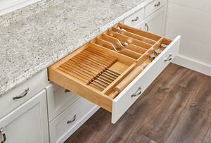 Organizador de Cajones para Cocina con Divisores de Madera sin Acabado, Accesorio de Almacenamiento Moderno - Product Image 2