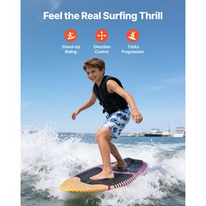 Tabla de Wakesurf de 45 Pulgadas con Núcleo de Espuma EPS Resistente a los Rayos UV y Almohadilla Antideslizante de EVA, Accesorio Universal para Jóvenes - Product Image 2