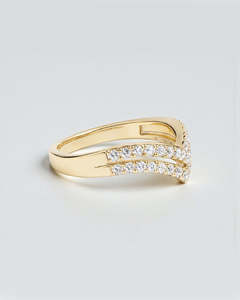 Anillo de Compromiso de Oro Sólido de 14k/18k con Diamante Creado en Laboratorio, Diseño de Corona y Hueso de la Suerte, Joyería de Cuento de Hadas para Princesa, Apilable, Delicado Regalo para Ella - Product Image 2