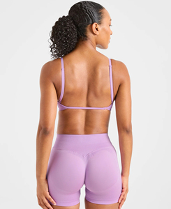 Wholesale Women's 2 Piece Yoga <b>Set</b> Customized Color Woven High Support Quick Dry <b>Short</b> <b>Top</b> High Waist <b>Shorts</b> Spandex/Nylon - Product Image 2