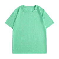 T-shirt court pour homme vert menthe à manches courtes, col rond, coupe classique, couleur unie, en jersey de coton teint en fil, anti-plis, personnalisable