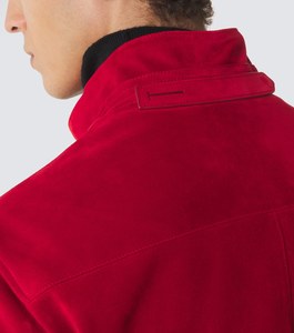Blouson Bomber en daim rouge pour homme, col montant, fermeture éclair, style décontracté, vêtement d'automne, manteau d'hiver moderne, qualité supérieure, design personnalisé - Product Image 5
