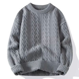 OEM <b>Men</b> Knitted Sweater O-Neck Pullover Solid Color Long Sleeve Loose Fit Spring Sweater Manufacturer - Product Image 1