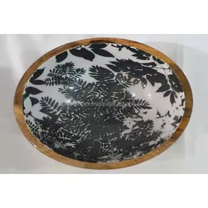 Eco-Friendly Polished <b>Wood</b> <b>Salad</b> <b>Bowl</b> Colorful Printed Serving <b>Bowl</b> for Dining Table for Home or Hotel Decoration for Parties - Product Image 2