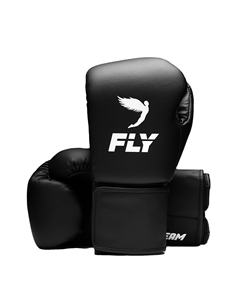 Nouveaux gants de boxe noirs de haute qualité en cuir de vache véritable, logo personnalisé, imperméables, antidérapants, fermeture à lacets. - Product Image 1