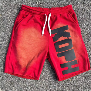 Shorts en coton brodés sur mesure pour hommes, style vintage délavé, avec cordon de serrage, décontractés, streetwear, vente en gros, vêtements OEM - Product Image 6