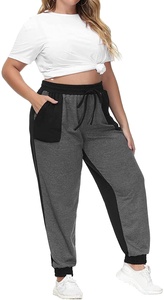 Pantalones de chándal con cordón multicolor de talla grande para mujer con pantalones de chándal atléticos delanteros planos con bolsillos al por mayor para el invierno - Product Image 2