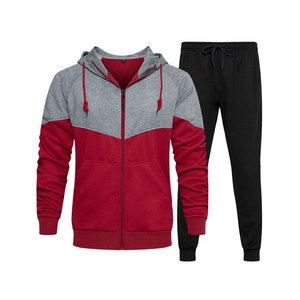 Ensemble de survêtement athlétique pour homme avec veste zippée et pantalon de jogging, vêtements de sport, faible MOQ, fournisseur en gros - Product Image 1