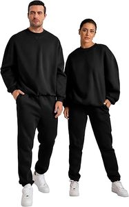 Ensemble survêtement homme noir à capuche et pantalon, couleur unie, décontracté, manches longues, 100 % coton respirant, coupe classique - Product Image 4