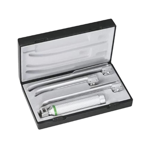 Set de Laringoscopio Miller de Fibra Óptica Premium para Adultos, con Luz LED de Acero Inoxidable, Hojas Rectas, Kit de Intubación de Vías Respiratorias - Product Image 1