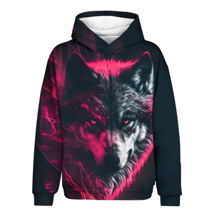 Sweat à capuche respirant de haute qualité avec impression par sublimation, léger, nouveau style, personnalisable, décontracté, rose et noir, style gothique - Product Image 1