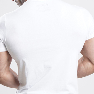 T-shirt de sport pour homme, compression solide, spandex/polyester, coupe ajustée, respirant, séchage rapide, manches courtes, t-shirt de gym - Product Image 5