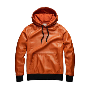 Veste à capuche en cuir pour homme, veste à capuche en cuir de qualité supérieure, vêtements d'extérieur chauds pour l'hiver, manches longues, style décontracté, streetwear, vêtements d'extérieur - Product Image 5
