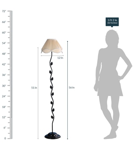 Lampe de sol club de luxe avec abat-jour en tissu blanc et base métallique, OEM ODM, faible MOQ, prix d'usine, vente en gros, approvisionnement en vrac - Product Image 2