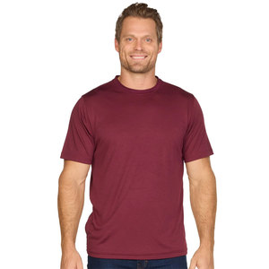 เสื้อยืดคอกลมแขนสั้นสีแดงเข้มคุณภาพพรีเมียม - Product Image 1