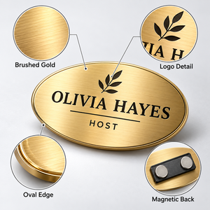 Placa de Identificación Personalizada de Metal para Empleados con Logotipo para Uniforme, Fabricante Mayorista OEM - Product Image 3