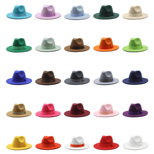 Chapeau Fedora en polyester tendance pour femmes et hommes, style classique, décontracté, à large bord, chapeau jazz - Product Image 1