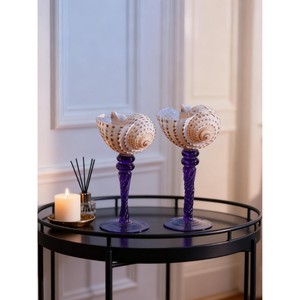Elegant seashell-inspired wine glass unique patterns that create a refined and luxurious visual appeal - Product Image 4
