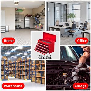 Portatile 4 cassetti rosso verniciato a polvere cassetta portautensili in metallo chiusura a chiavistello per Garage magazzino lavori di riparazione all'aperto - Product Image 2