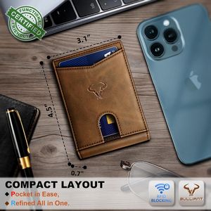 Men's Slim Leather <b>Wallet</b> with 11 Slots & <b>RFID</b> Blocking Front Pocket Card Holder Gift for Men - Product Image 2