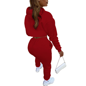 Women's Custom Eco-Friendly Breathable Plus Size <b>Crop</b> Top Jogger Tracksuit Set Hooded Windproof Printed <b>Zip</b>-<b>Up</b> Logo Casual - Product Image 6