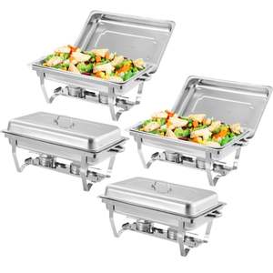 Ensemble de réchauds classiques en acier inoxydable pour buffet, durables et compatibles lave-vaisselle, chauffe-plats pour fêtes, traiteurs et banquets - Product Image 3