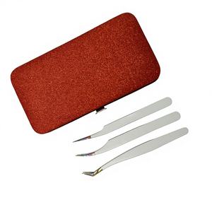 Pinzas para pestañas de volumen con punta de fibra y agarre de fibra, de acero inoxidable, personalizables con marca privada, para extensión de pestañas - Product Image 5