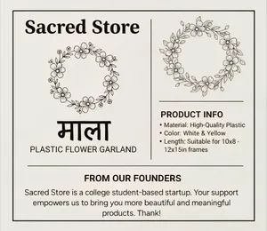 Guirlande artisanale de mogra et de roses jaunes pour la décoration des idoles, Mala traditionnel pour la Puja, pour la cérémonie de mariage au Mandir - Product Image 4