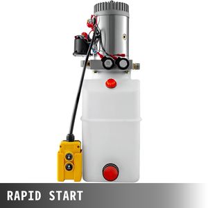 Unité hydraulique blanche de 6 quarts à double action en plastique - pour camions à benne basculante - Product Image 3