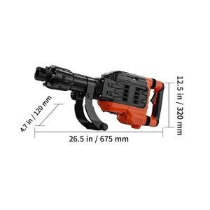 Martello Demolitore da 3500W, Demolitore per Calcestruzzo con 2 Scalpelli, Impugnatura Girevole a 360°, Guanti Inclusi - Product Image 2