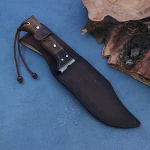 Cuchillo Bowie Hecho a Mano de Acero Inoxidable para Bricolaje |   Cuchillo de Supervivencia y para Actividades al Aire Libre con Funda de Cuero de 15 Pulgadas - Product Image 6