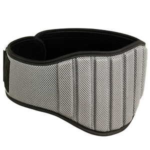 Ceinture de musculation unisexe en néoprène robuste, surface en maille texturée, soutien lombaire à canaux verticaux, boucle à tension en acier, personnalisable - Product Image 3