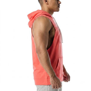 Outdoor Fitness <b>Running</b> Men Sleeveless Hoodie 100% Cotton <b>Fleece</b> Winter Quick Dry Eco-Friendly Breathable Hooded Style Modern - Product Image 4